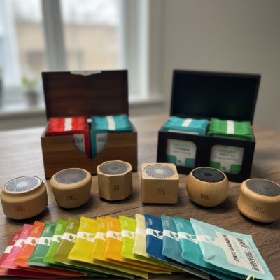 ست اسپیکر چوبی و دمنوش